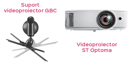 Pachet interactiv IQboard Expert ST 94" Visionary Minds videoproiector si suport