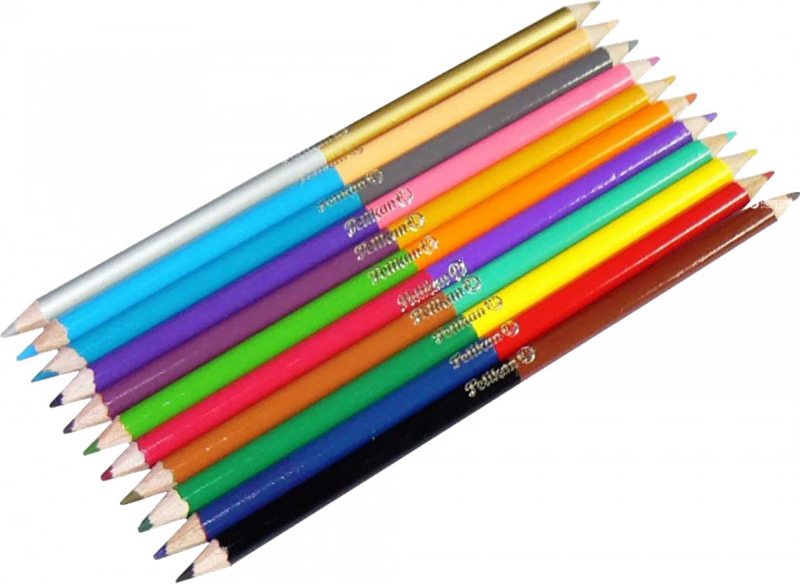 Creioane bicolor, set 12 bucati, 24 culori, Pelikan Pelikan