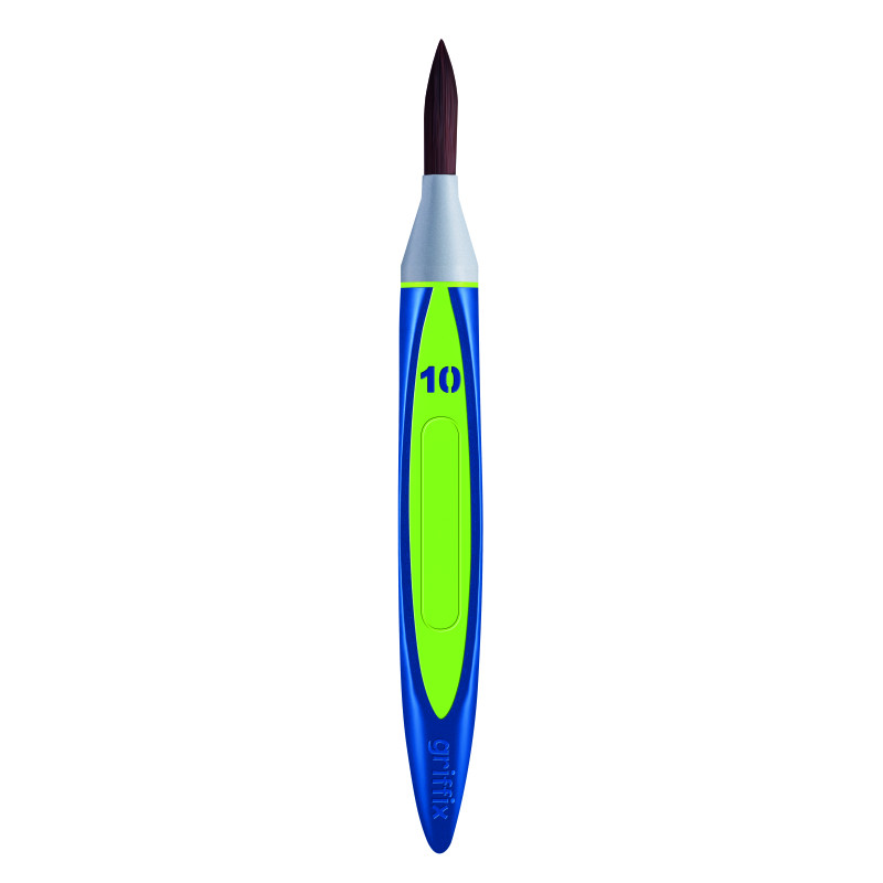 Pensula nr.10, varf rotund, par sintetic, culoare verde, Griffix Pelikan Pelikan
