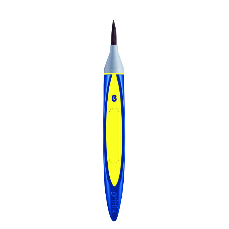 Pensula nr.6, varf rotund, par sintetic, culoare galben, Griffix Pelikan Pelikan imagine 2022 depozituldepapetarie.ro