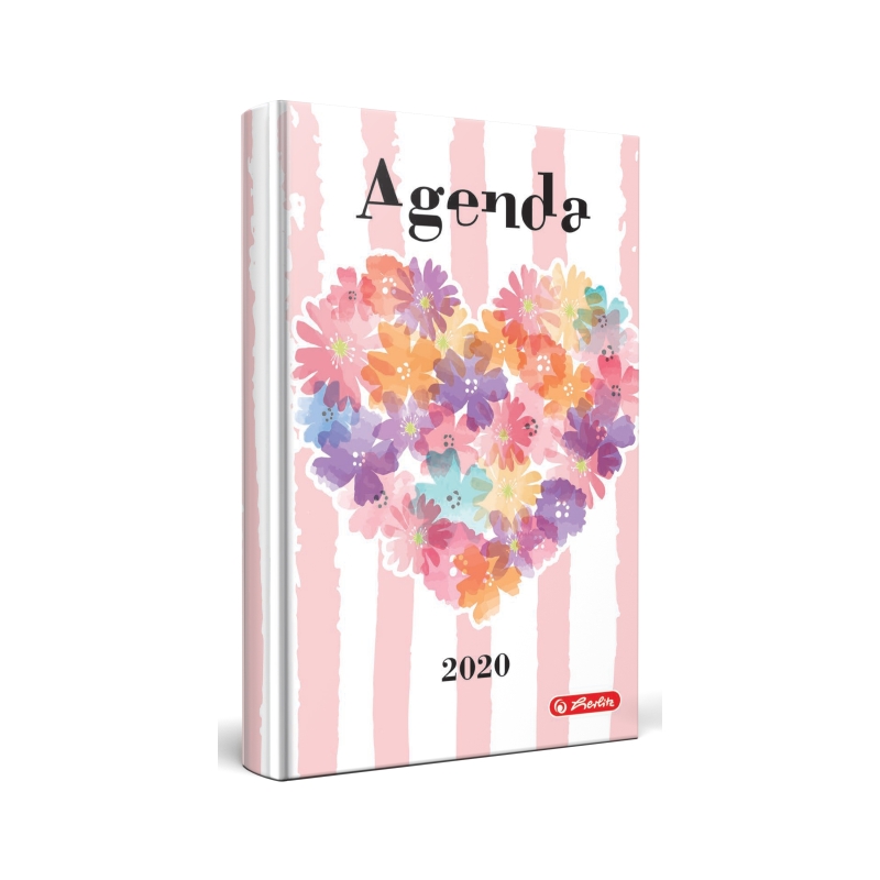 Agenda datata A5, 352file+16file zentangle, coperta buretata, Herlitz Flower 352file+16file