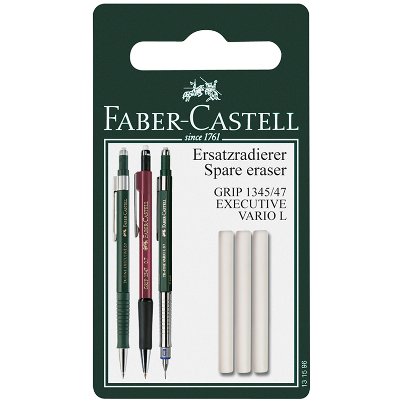 Rezerva radiera, 3buc/set, pentru creion mecanic, Faber-Castell