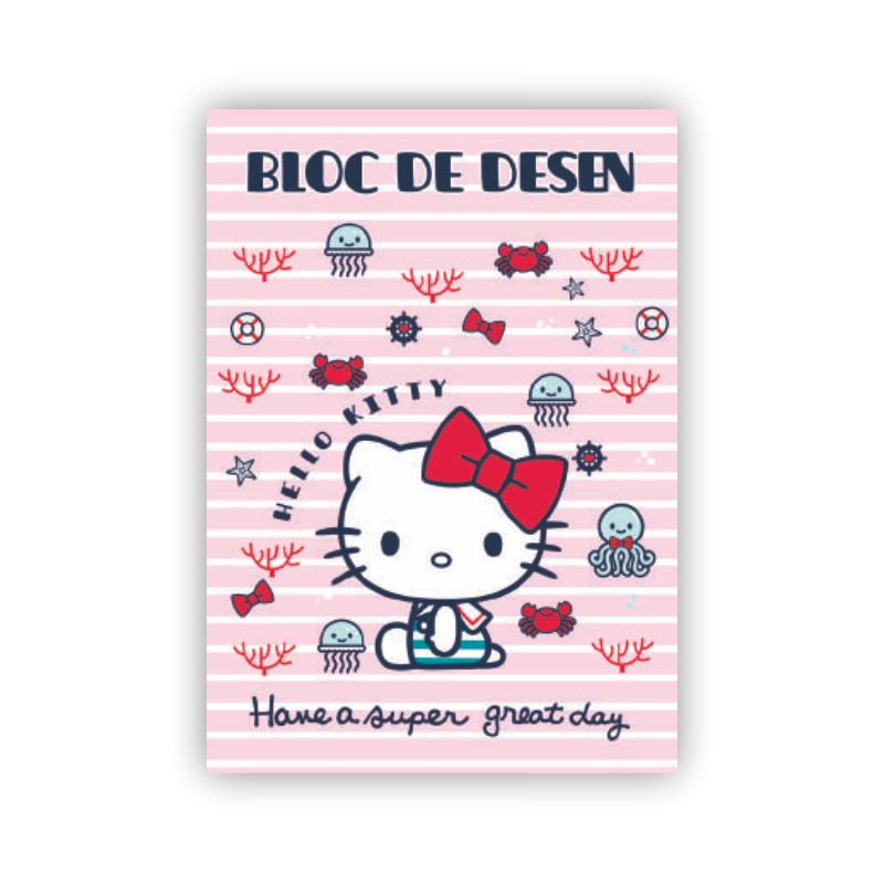 Bloc De Desen, A4, 16file, 160g/mp Hello Kitty