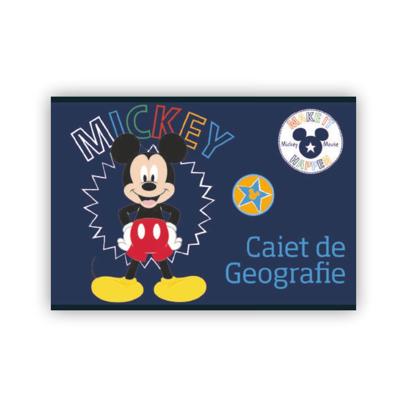 Caiet pentru geografie, 24file, Mickey Mouse Pigna poza 2021