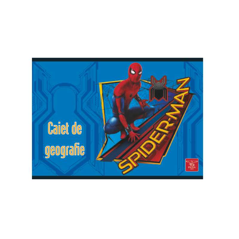 Caiet pentru geografie, 24file, Spiderman Pigna poza 2021