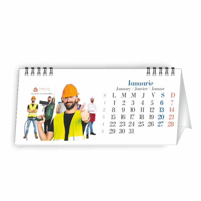 Calendar de birou personalizat, 12+1file, Model F Akko imagine 2022 cartile.ro