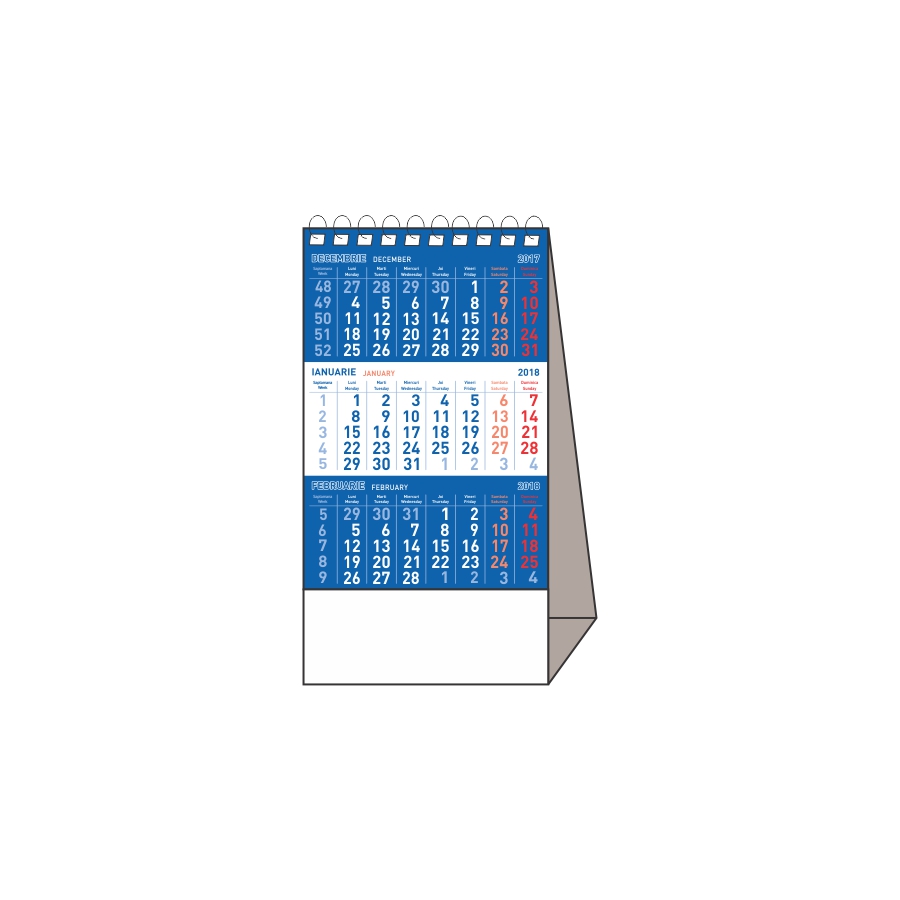 Calendar de birou Eco, albastru, nepersonalizat Akko imagine 2022 depozituldepapetarie.ro