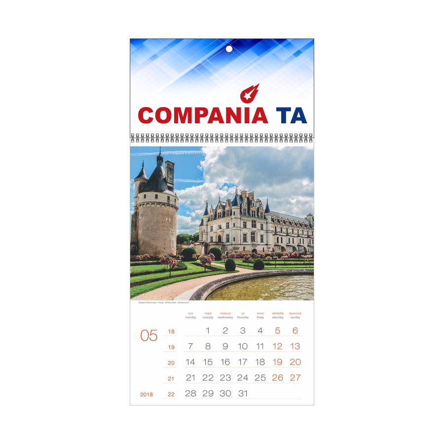 Calendar de perete, Personalizat, Castele, EGO Ego imagine 2022 cartile.ro