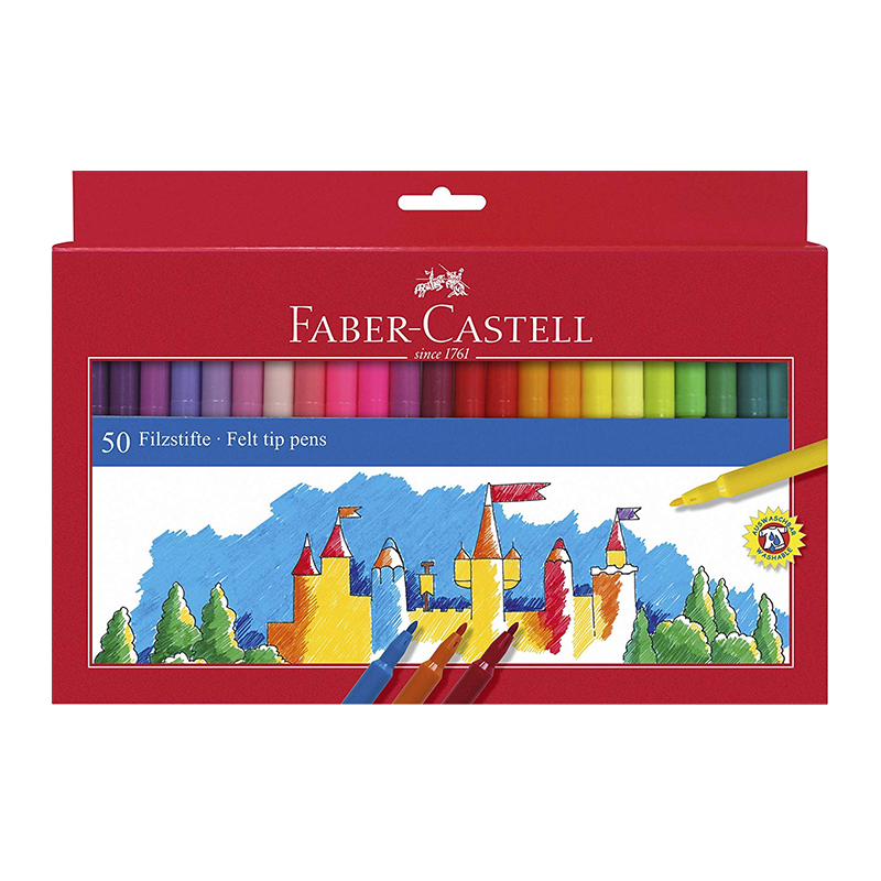 Carioci, 50 culori, Faber-Castell Faber-Castell imagine 2022 depozituldepapetarie.ro