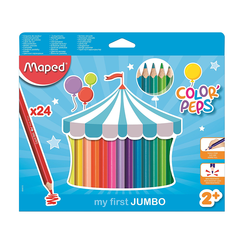 Creioane colorate Maped Color’Peps My First Jumbo 24 culori/set Maped imagine 2022 cartile.ro