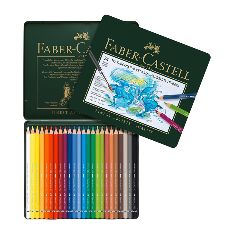 Creioane color acuarelabile Albrecht Drer, 24 culori, Faber-Castell