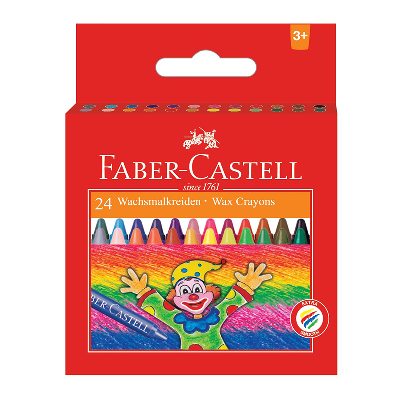 Creioane cerate, 24 culori, Faber-Castell Faber-Castell imagine 2022 depozituldepapetarie.ro
