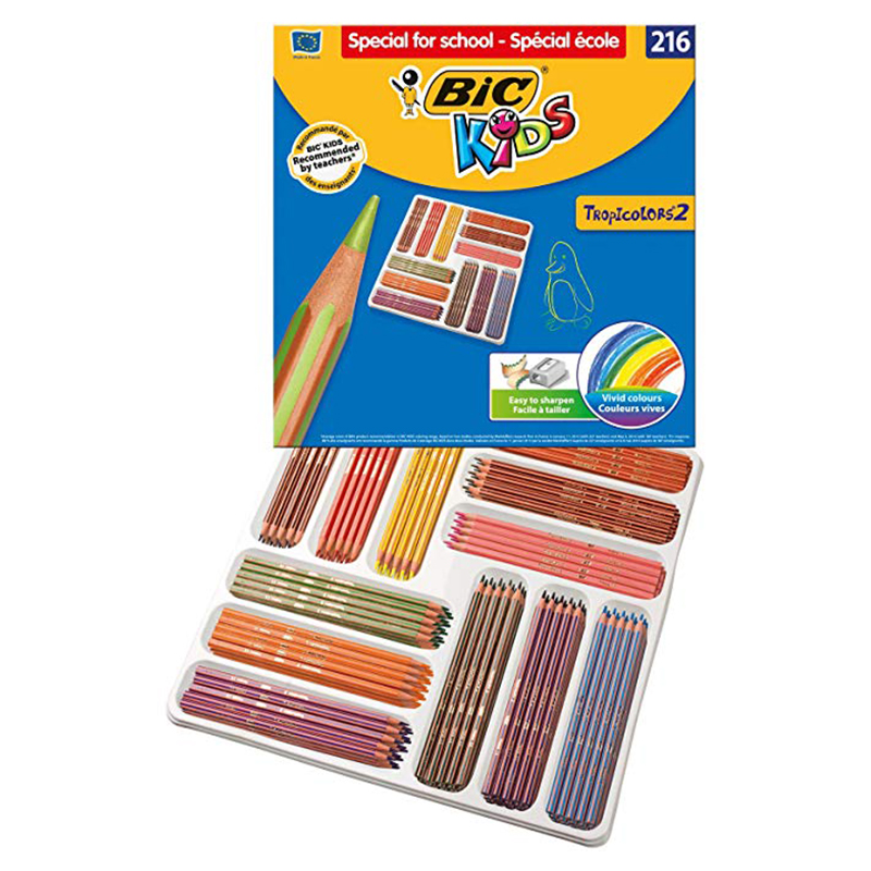 Creioane color 216buc/set, 175mm, Bic Tropicolors Bic imagine 2022 depozituldepapetarie.ro