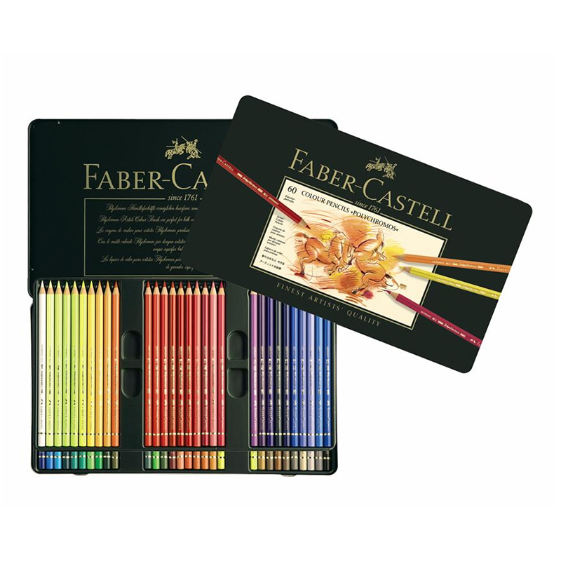 Creioane color Polychromos, 60 culori, Faber-Castell Faber-Castell imagine 2022 cartile.ro