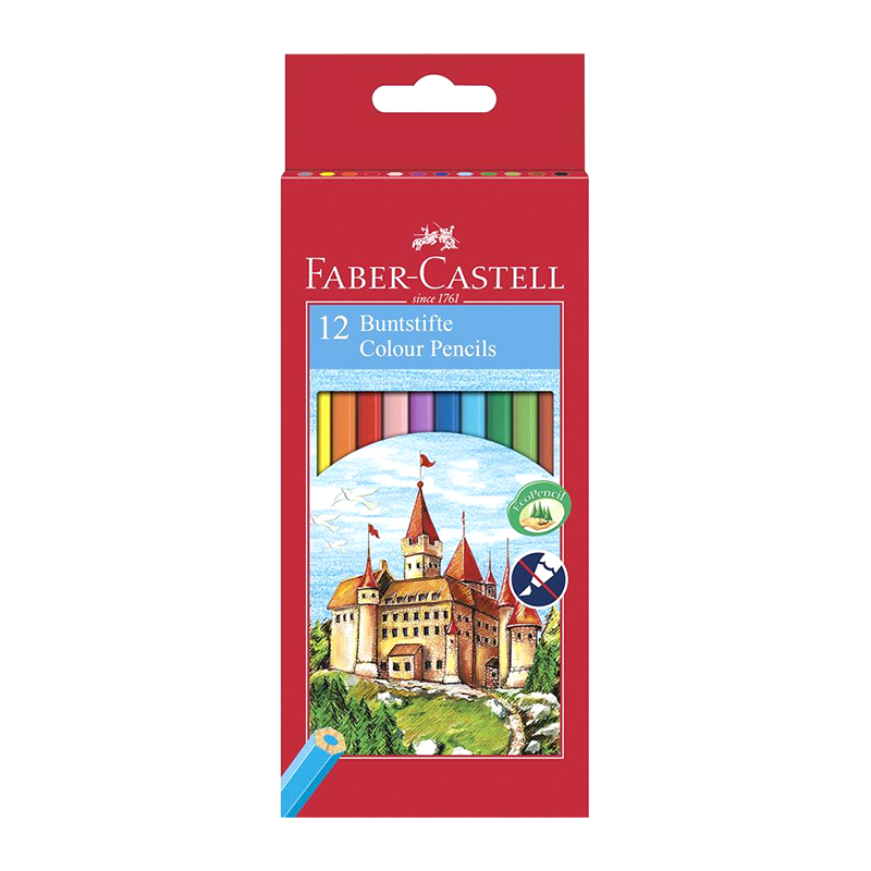 Creioane color hexagonale, 12 culori, Faber-Castell Faber-Castell