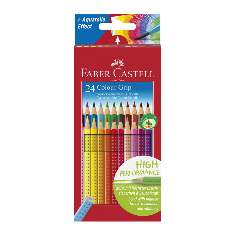 Creioane Colour Grip, 24 culori, Faber-Castell Faber-Castell