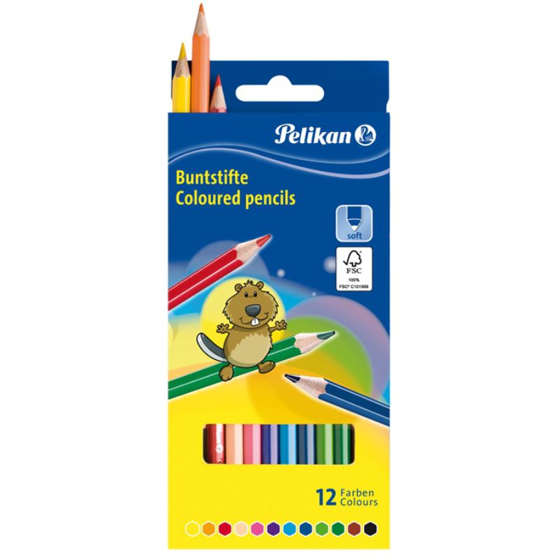 Creioane color, 12 culori, Pelikan Pelikan imagine 2022 depozituldepapetarie.ro
