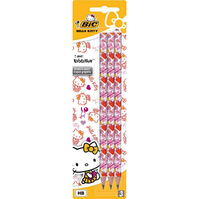 Set creion fara guma, 3buc/set, Hello Kitty Bic