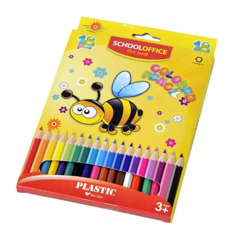 Creioane color 24culori, 175mm, School Office rik.ro imagine 2022 depozituldepapetarie.ro