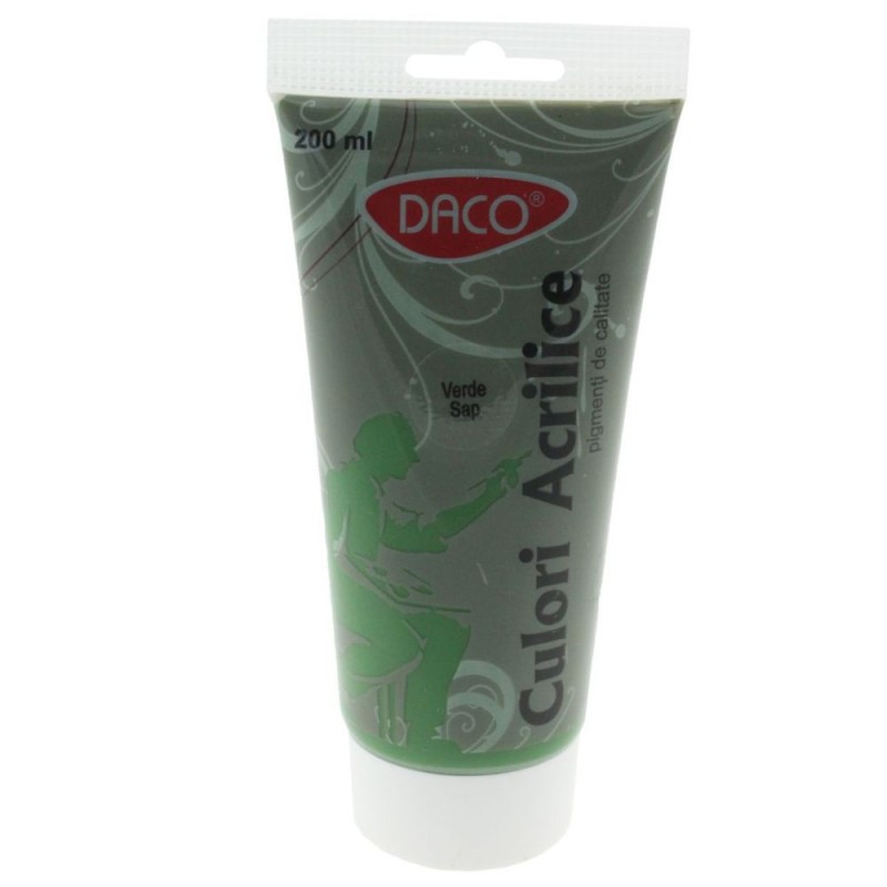 Culoare acrilica, verde sap, 200 ml, Daco Daco poza 2021