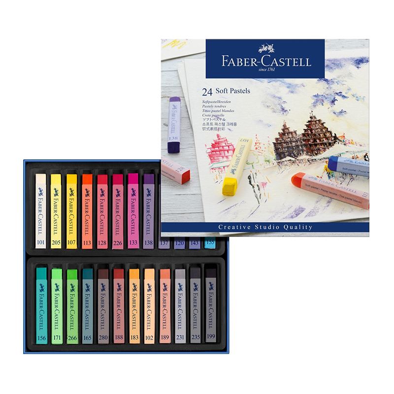 Creioane pastel soft, 24 culori, Faber-Castell