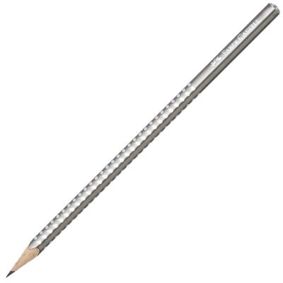 Creion fara guma, Faber-Castell Sparkle, mina B, argintiu