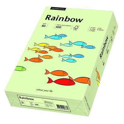 Carton color A4, 160g/mp, 250coli/top, Rainbow, verde pal