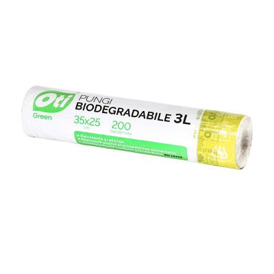 Pungi alimentare biodegradabile, 35x25cm, 200buc/rola, Oti Green
