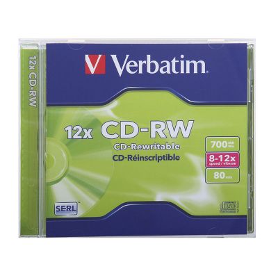 CD reinregistrabil in carcasa slim, 700Mb, 8x-12x, 80min, Verbatim