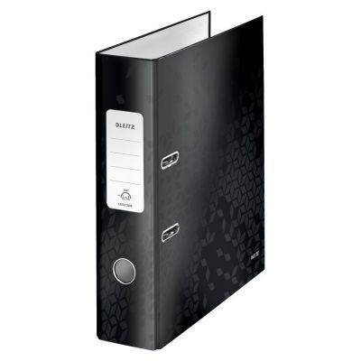 Biblioraft A4, 75mm, carton laminat, Leitz 180° WOW, negru