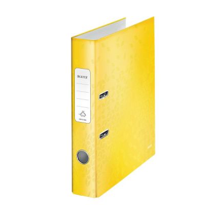 Biblioraft A4, 52 mm, carton laminat, Leitz 180° Wow, galben