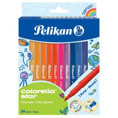Carioci 24 culori/set, vârf 0,8mm, Colorella Star C302, Pelikan