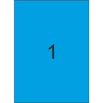 Etichete autoadezive color, 1/A4, 210x297mm, 100coli/top, Optima - albastru