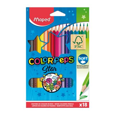 Creioane colorate, 18culori/set,Maped Color'Peps Star