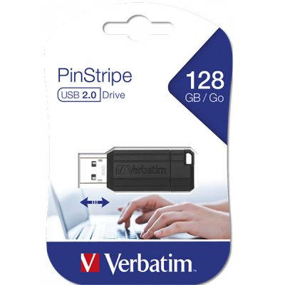 Memorie USB, 128Gb, USB2.0, Verbatim Store n Go PinStripe