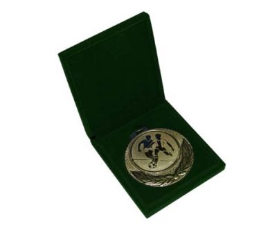 Caseta din plus, 9.5x10.5x2cm, cu fund fix pentru medalii cu ureche 5-7cm, verde