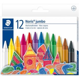 Creioane cerate, colorate, 12culori/set, Noris Jumbo, Staedtler