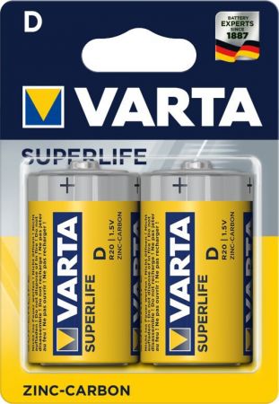 Baterii R20(D), 1,5V, 2buc/blister, Varta Super Life 