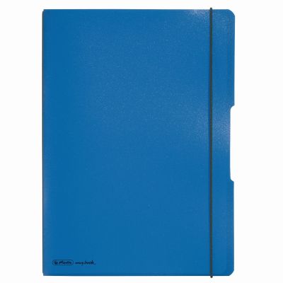 Caiet My.Book Flex A4, 40 file x2, dictando+matematica, coperta albastru transparent, elastic negru