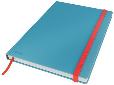 Caiet de birou B5, cu elastic, 80coli, Leitz Cosy, matematica, albastru celest