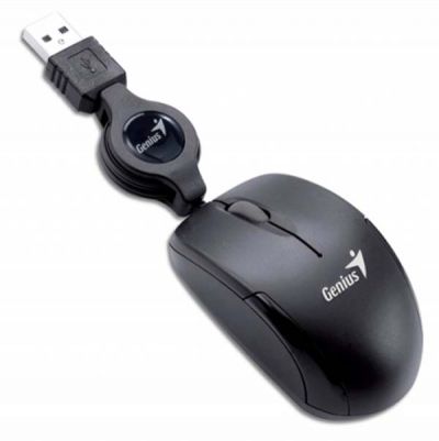 Mouse optic cu fir Genius Micro Traveler, USB, 1200dpi, negru