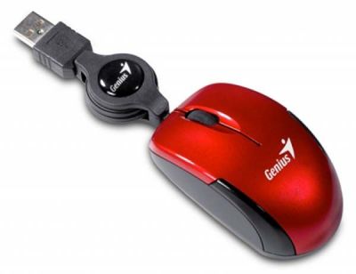 Mouse optic cu fir Genius Micro Traveler, USB, 1200dpi, rosu