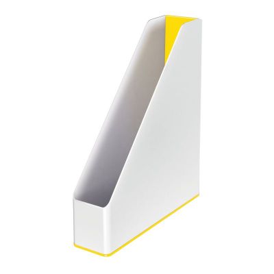 Suport vertical, culori duale, 7.5cm, Leitz WOW, alb/ galben metalizat