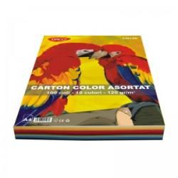 Carton color MIX A4 120g/mp 100 coli/top, 10culori, Daco