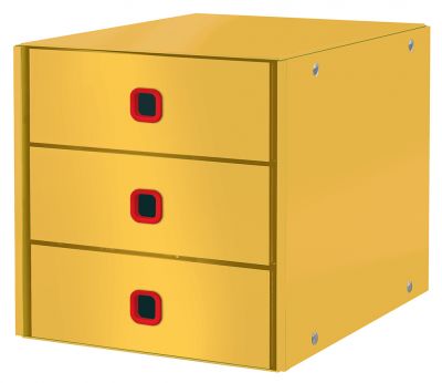 Cabinet cu sertare, 3 sertare, PS, A4, Click & Store Leitz Cosy, galben chihlimbar