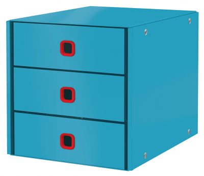 Cabinet cu sertare, 3 sertare, PS, A4, Click & Store Leitz Cosy, albastru celest