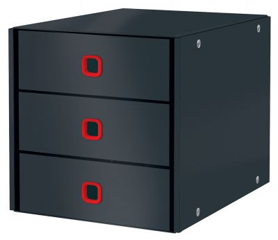 Cabinet cu sertare, 3 sertare, PS, A4, Click & Store Leitz Cosy, gri antracit