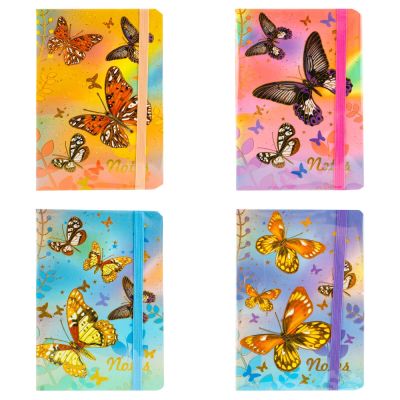 Carnet A5, 80 file, cu elastic, Butterfly