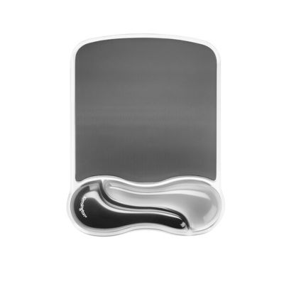 Mousepad ergonomic cu suport pentru inchietura mainii, inaltime ajustabila, cu gel, fumuriu/negru, Kensington Duo Gel