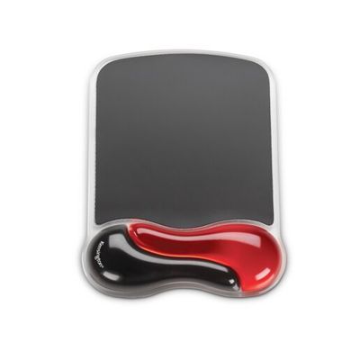 Mousepad ergonomic cu suport pentru inchietura mainii, inaltime ajustabila, cu gel, rosu/negru, Kensington Duo Gel